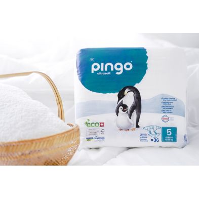 PINGO Pañales-braguitas ecológicos talla 5 junior 28 unidades